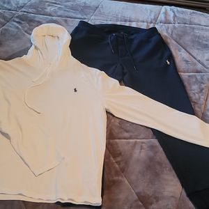 POLO RALPH medium Men's jersey T-Shirt Hoodie with Men's Double-Knit Jogger Pant